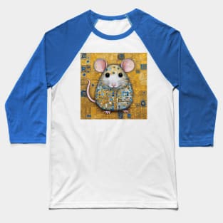 Gustav Klimt Style Mouse with Pink Ears Baseball T-Shirt